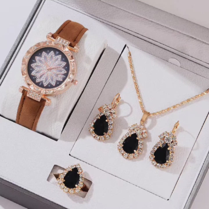 Women's Jewelry set With Dimond watch