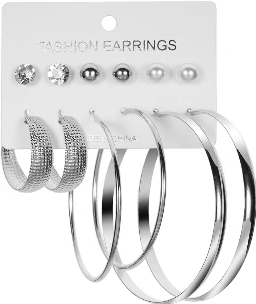 6 Pairs Large Earnings For women