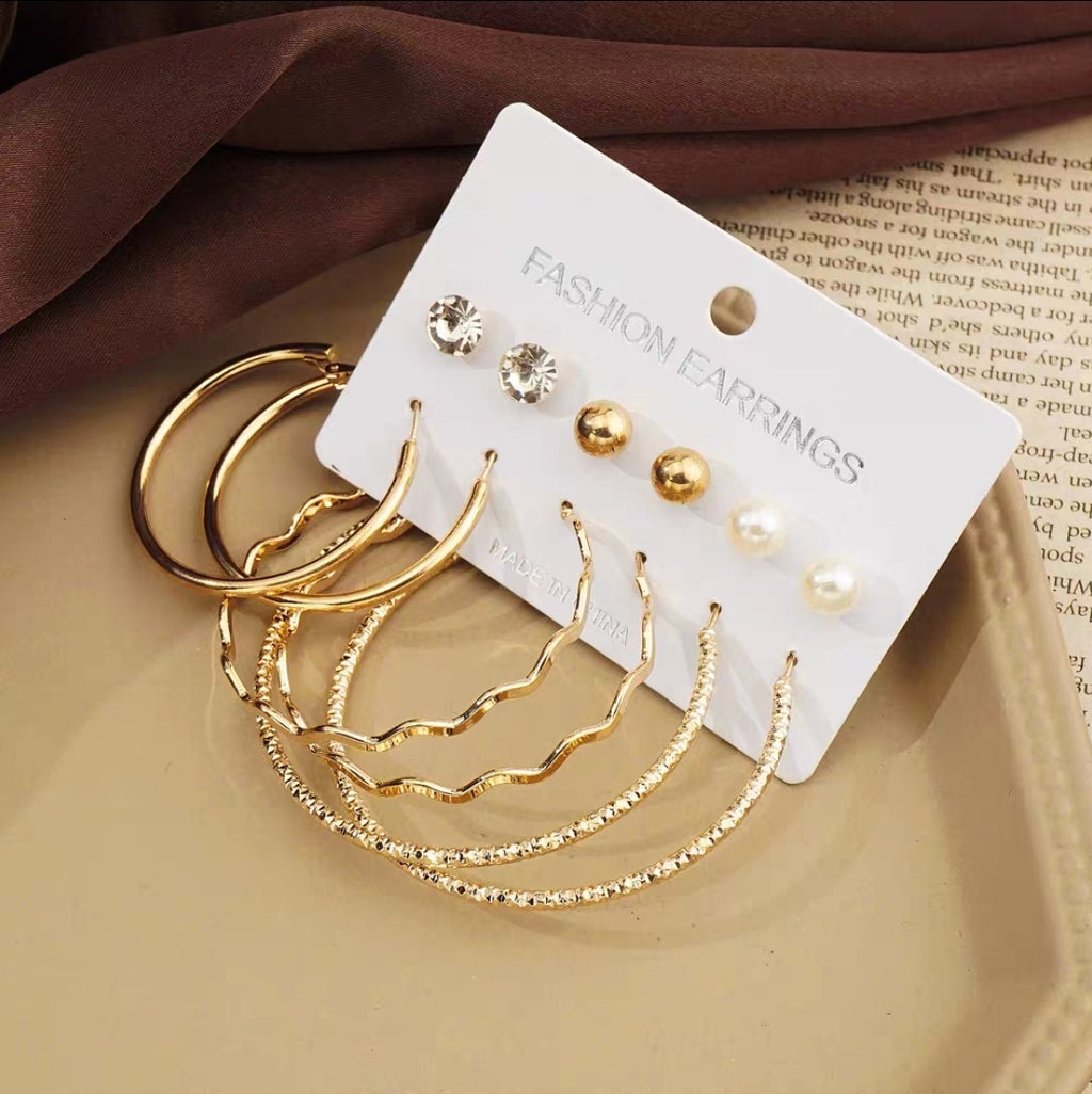 6 Pairs Large Earnings For women
