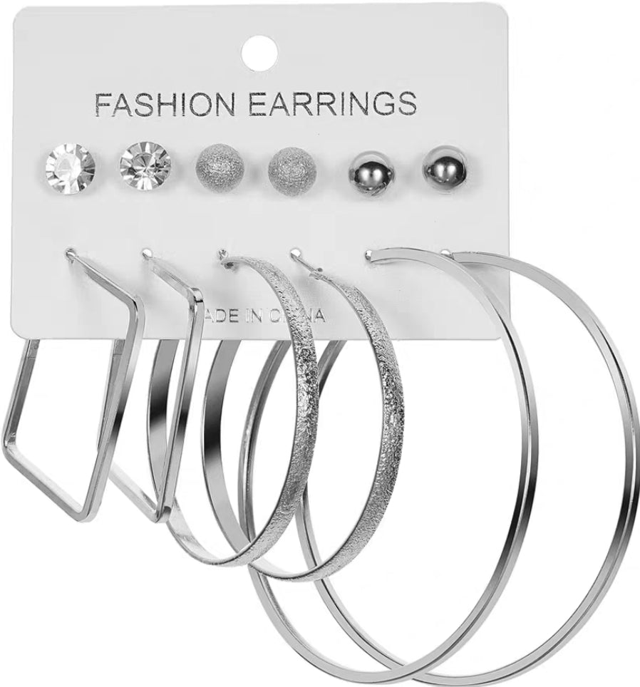 6 Pairs Large Earnings For women