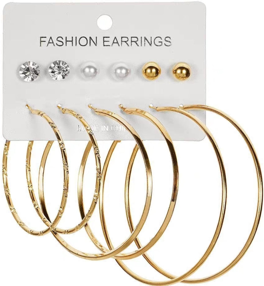 6 Pairs Large Earnings For women