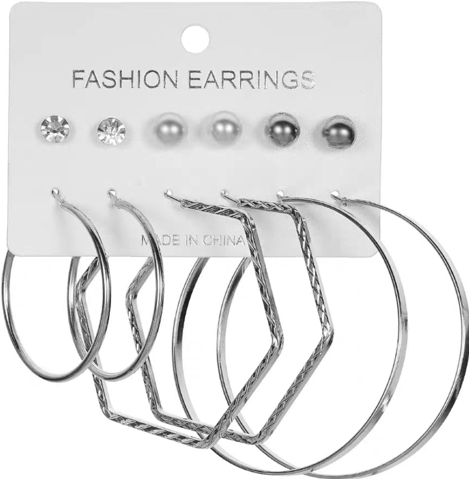 6 Pairs Large Earnings For women