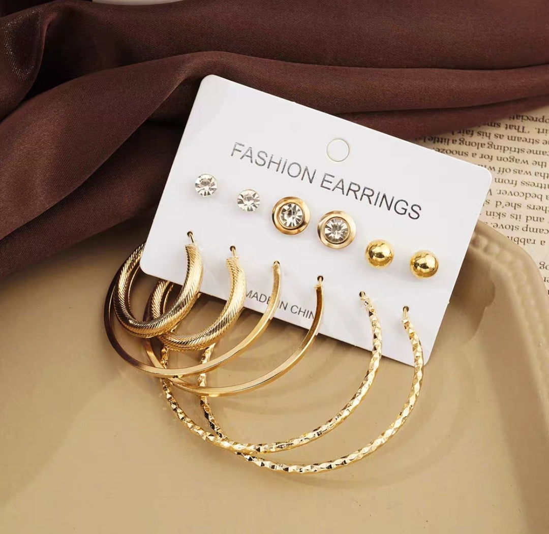 6 Pairs Large Earnings For women