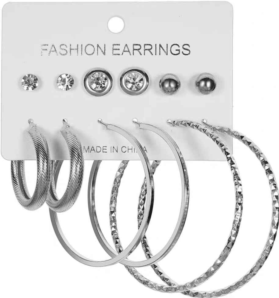 6 Pairs Large Earnings For women