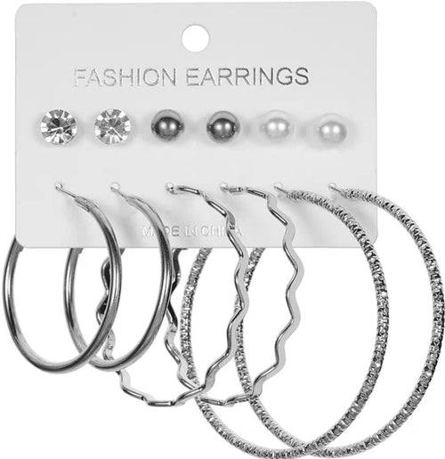 6 Pairs Large Earnings For women