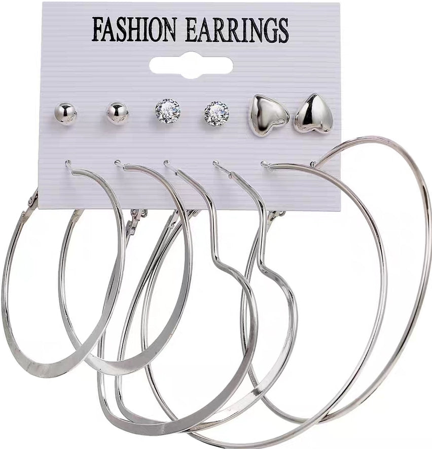 6 Pairs Large Earnings For women