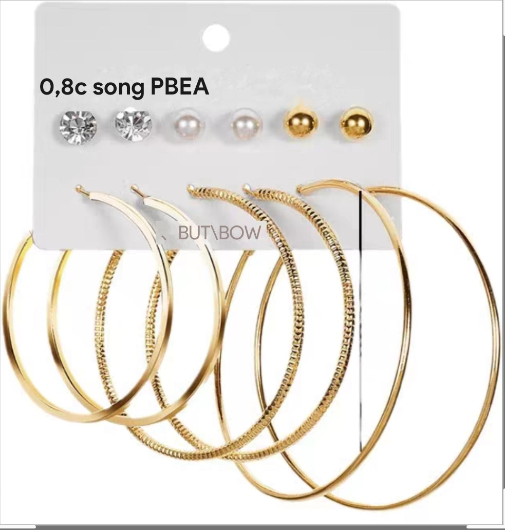 6 Pairs Large Earnings For women