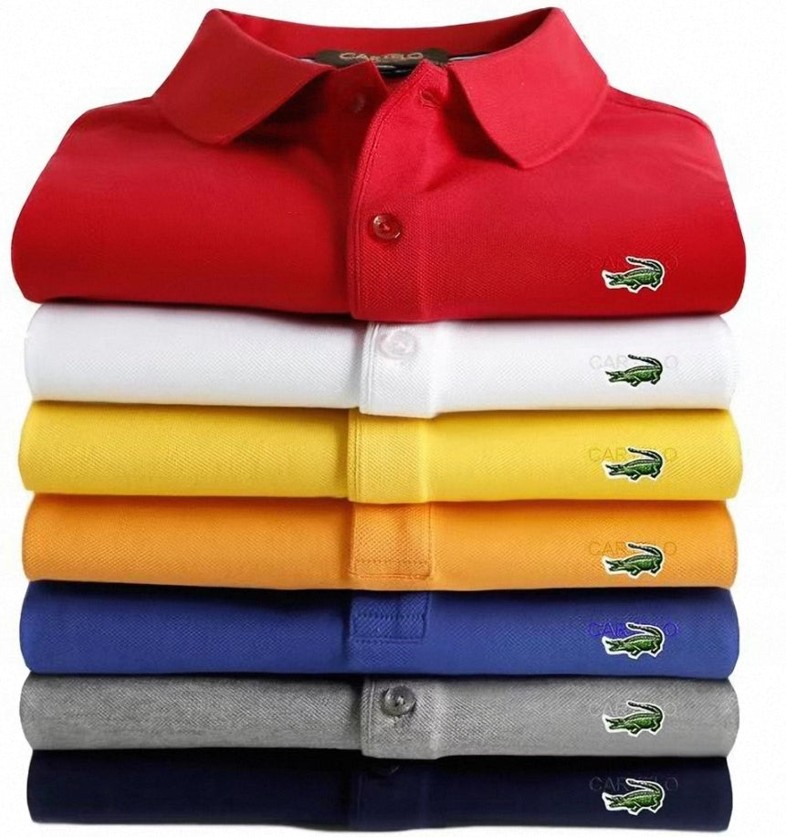 Men's Pure Cotton Crocodile Polo Shirt Short.