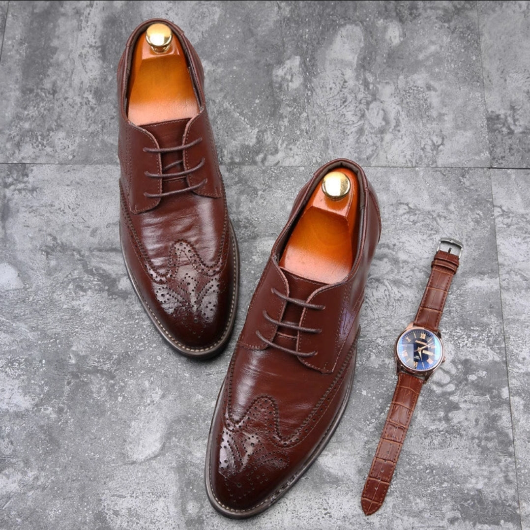 Man Businesses Leather Shoes